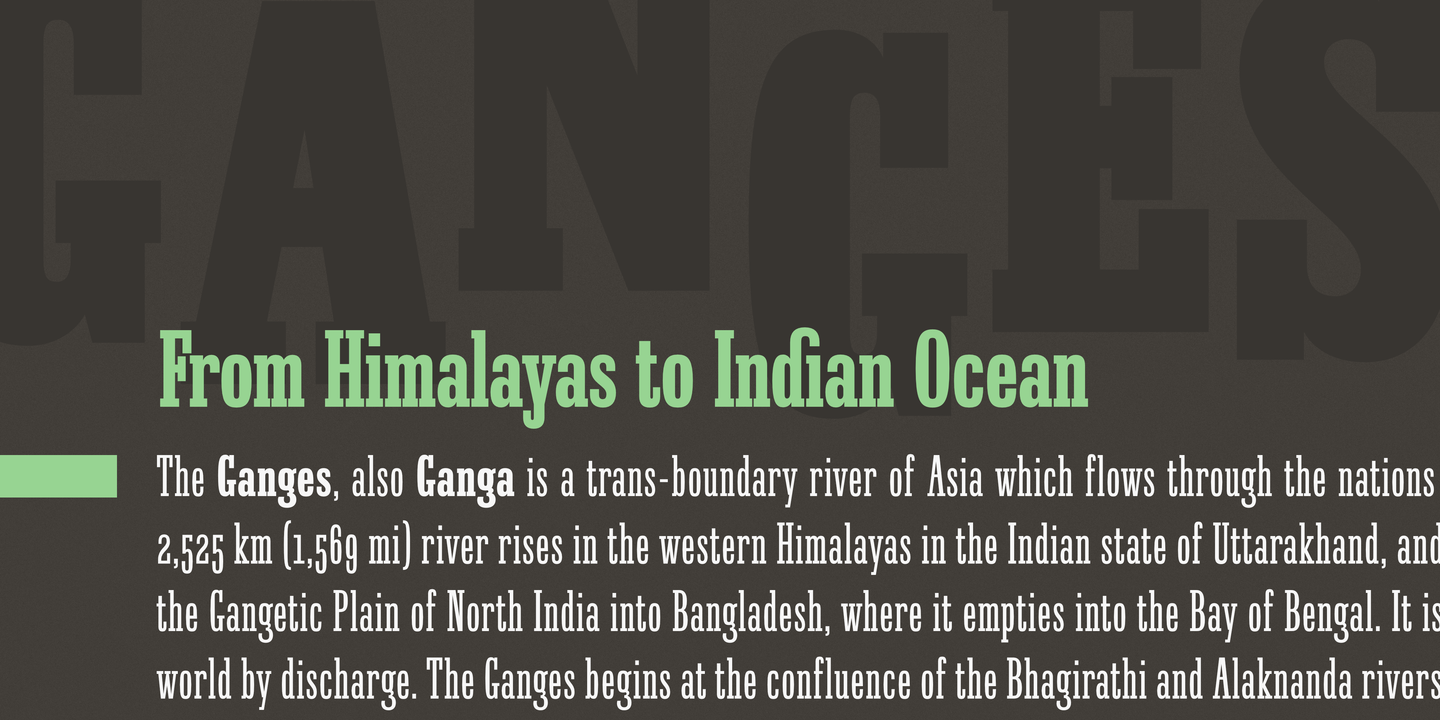 Пример шрифта Ganges Slab #9